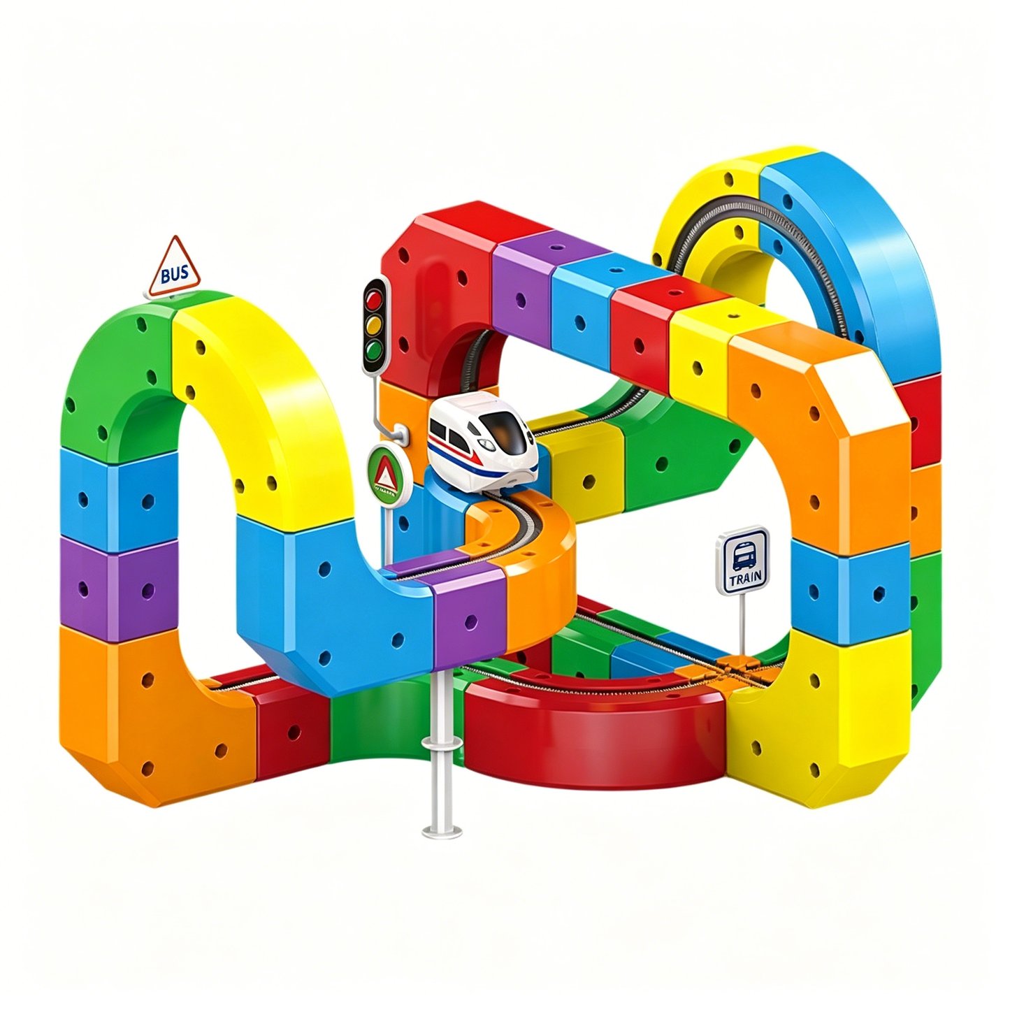 2026 Magnetic Track Car™ | STEM Building Blocks Racing Track Set