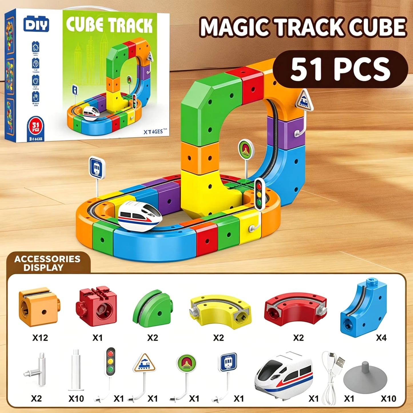 2026 Magnetic Track Car™ | STEM Building Blocks Racing Track Set